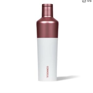 Corkcicle Metallic Rose and White Bottle